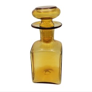 MCM Vintage Rainbow Art Glass Co Decanter Amber Glass EUC